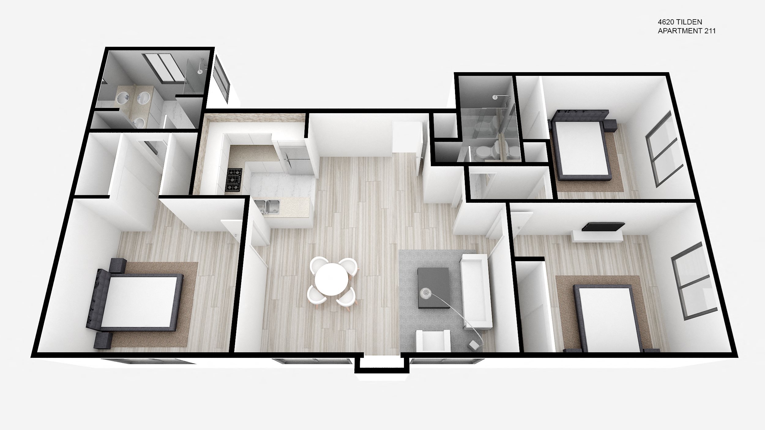 Three Bedroom + Two Bath